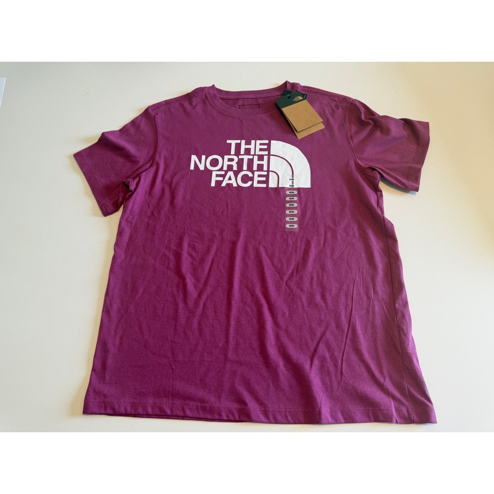 The North Face Women W Evo HD SS Tee Cyber Berry Purple Logo Shirt NF0A8EBF6E0 M